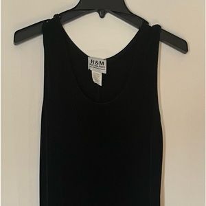 Beautiful black dress, floor length, small straps.